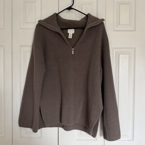 H&M Quarter Zip Tunic Sweater